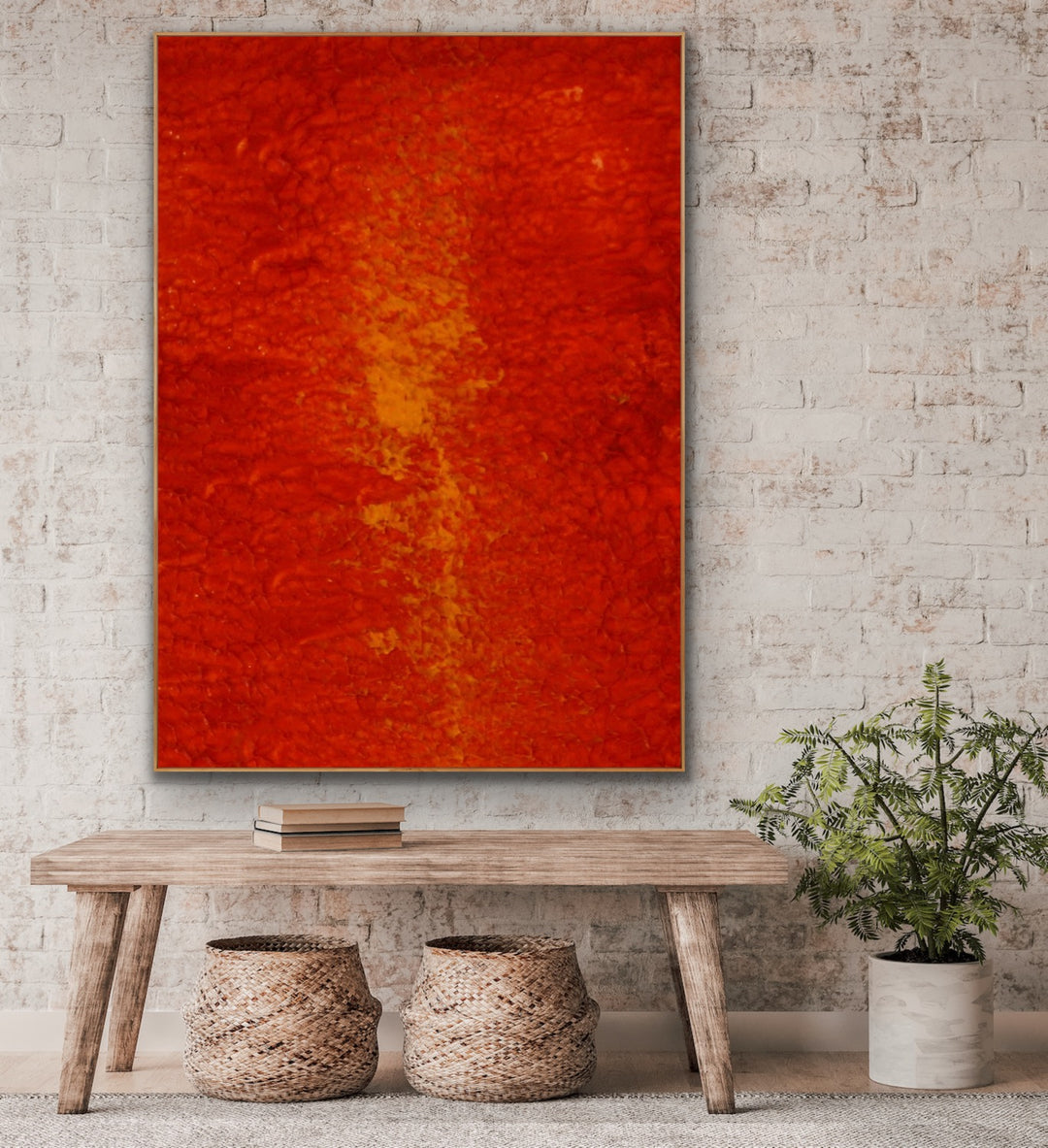 minimalist art, orange painting, abstract painting Deep carrot - Custom Art - Preethi Arts