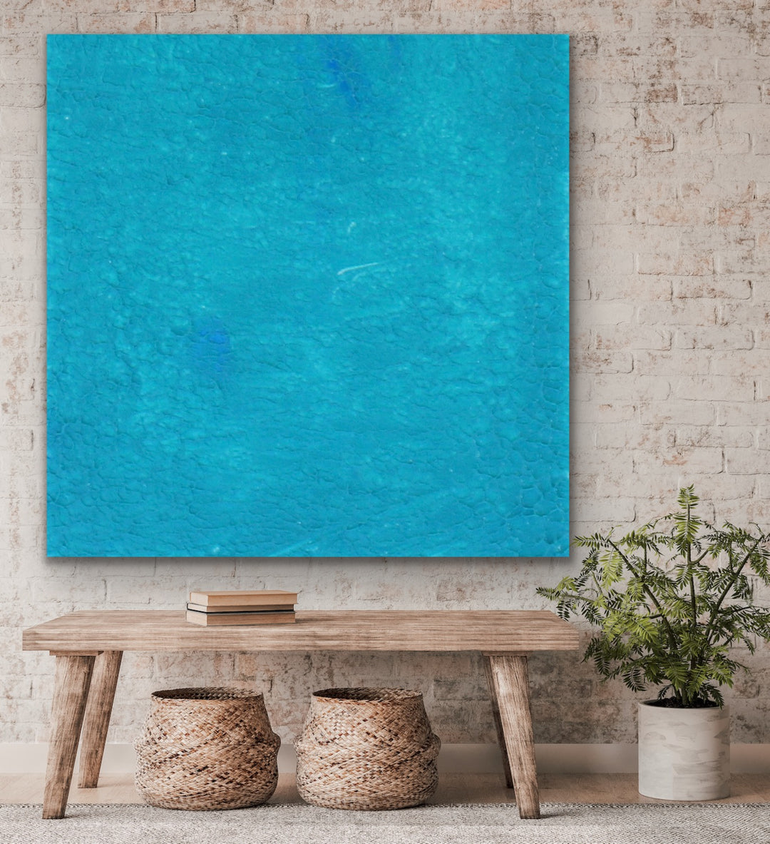 minimalist painting, blue art, teal abstract art Aesthetic  - Preethi Arts