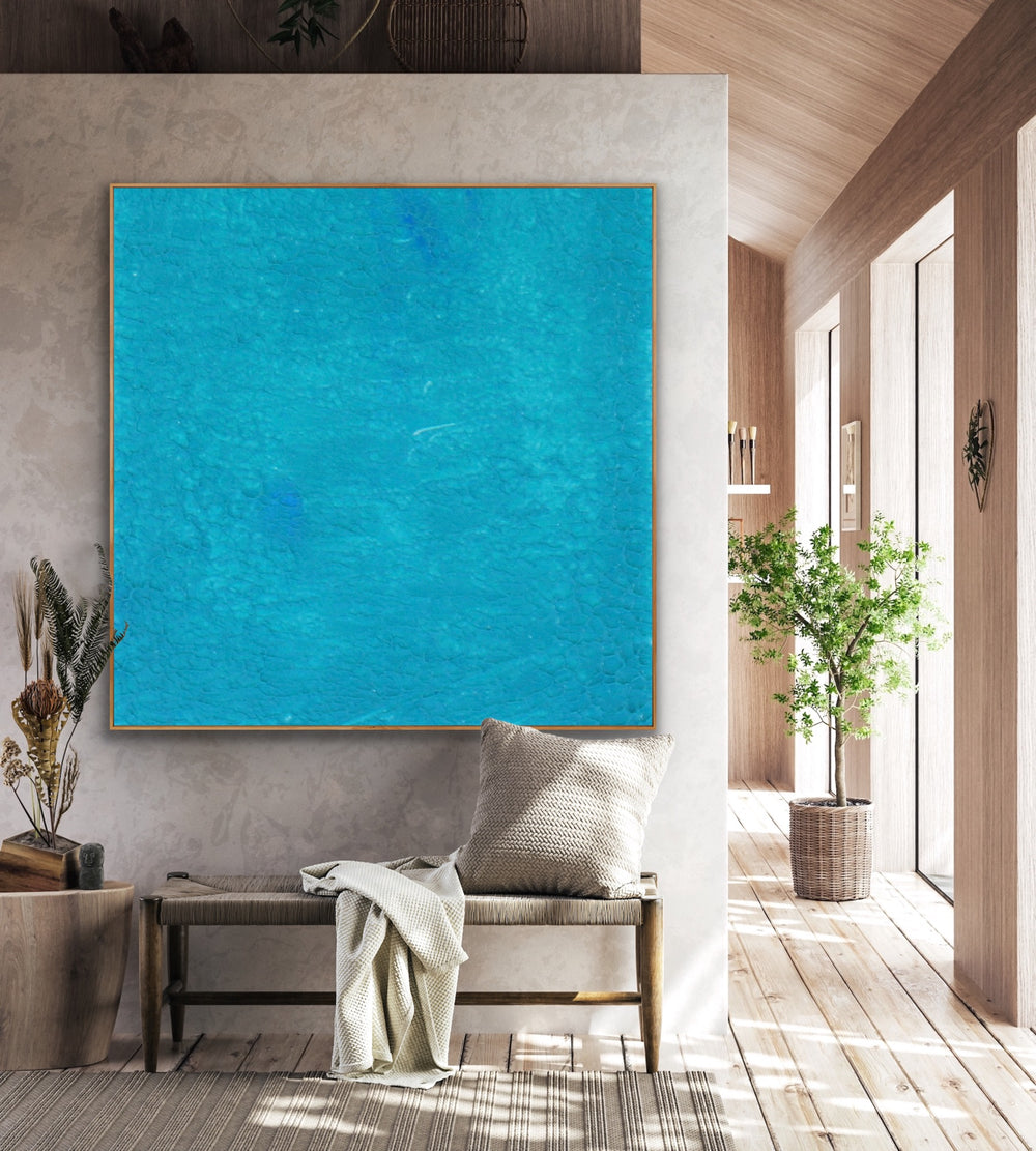 minimalist painting, blue art, teal abstract art Aesthetic - Custom Art - Preethi Arts