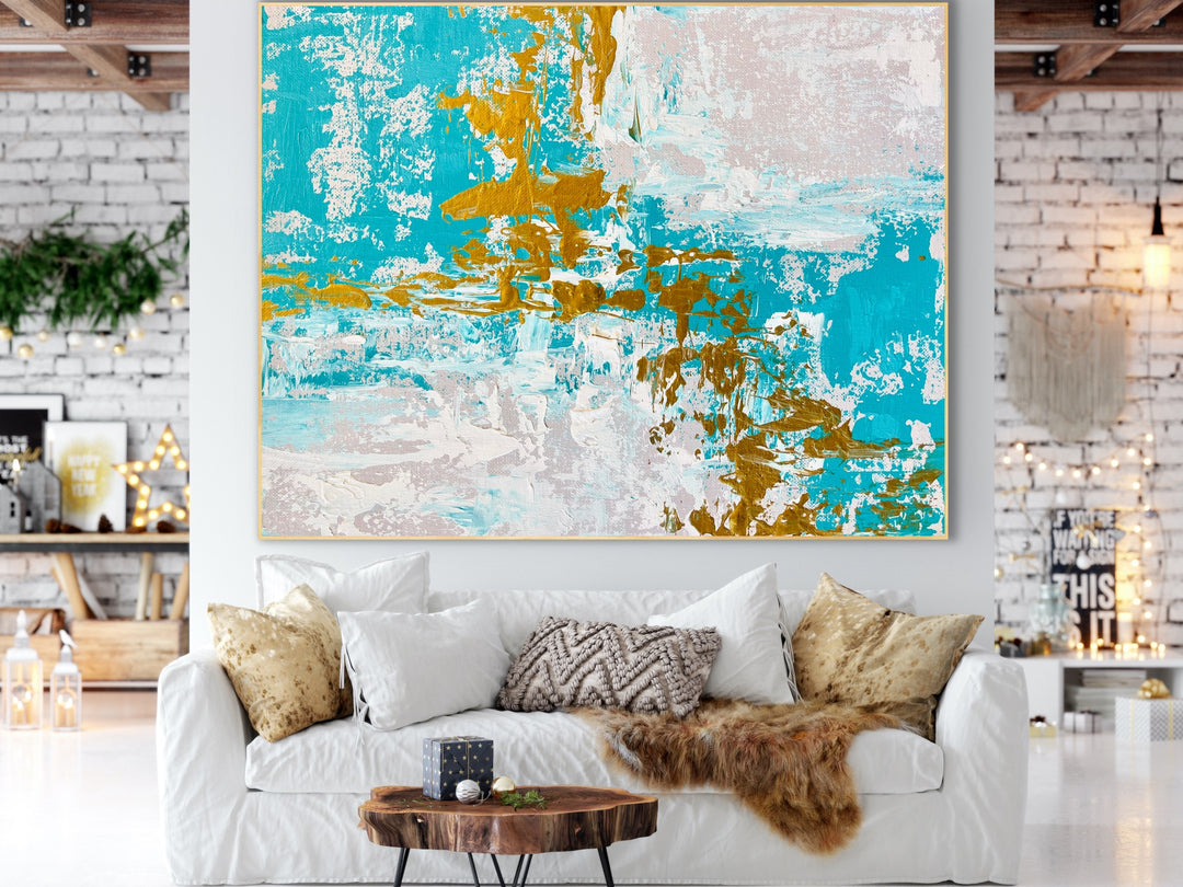 home décor, wall art, large minimal painting, Bright Moments  