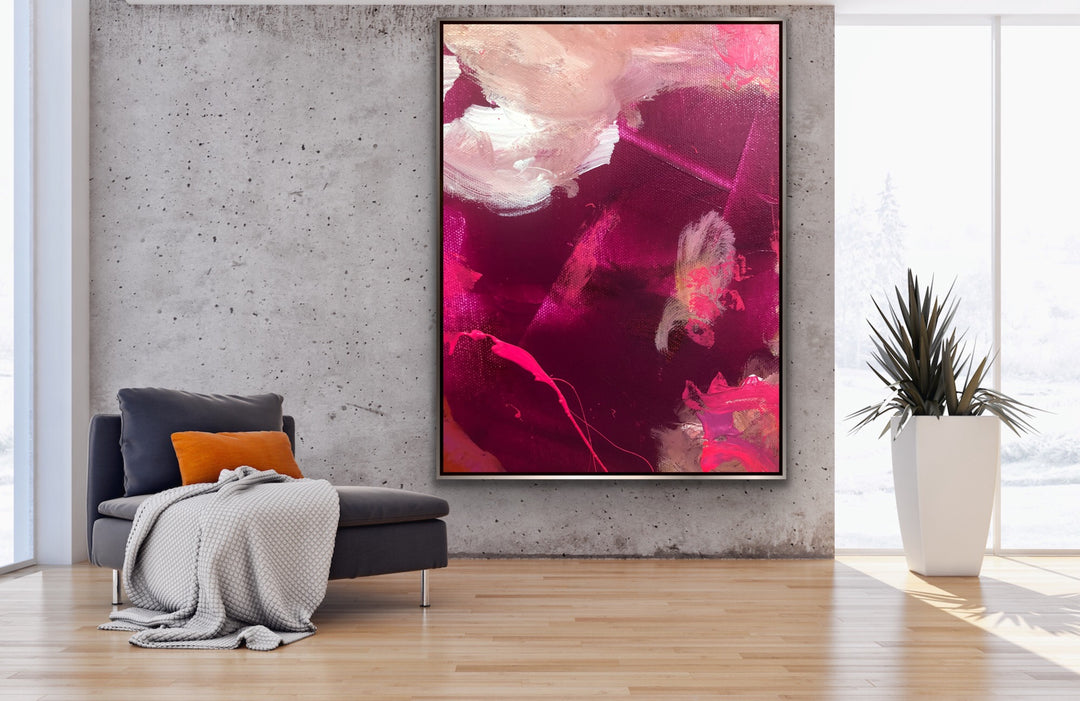 Rosy- Custom Art - Original Contemporary Modern Abstract Paintings by Preethi Arts