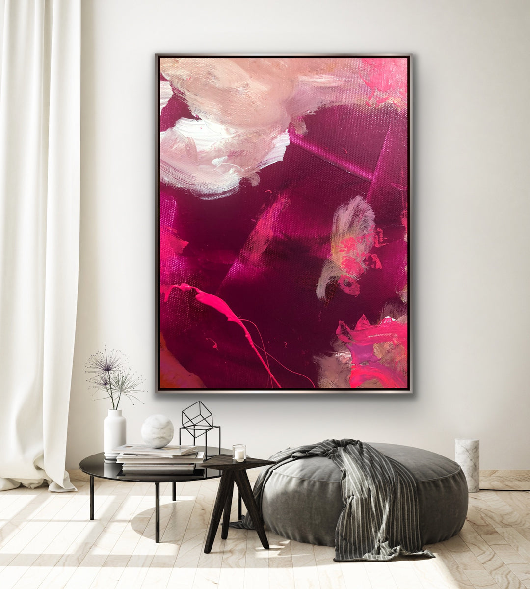 Rosy- Custom Art - Original Contemporary Modern Abstract Paintings by Preethi Arts