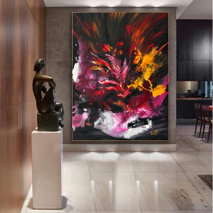 Smiling spring  - Abstract painting, Minimalist Art, Framed painting, Wall Art, Wall Decor, Large painting, Local Artist