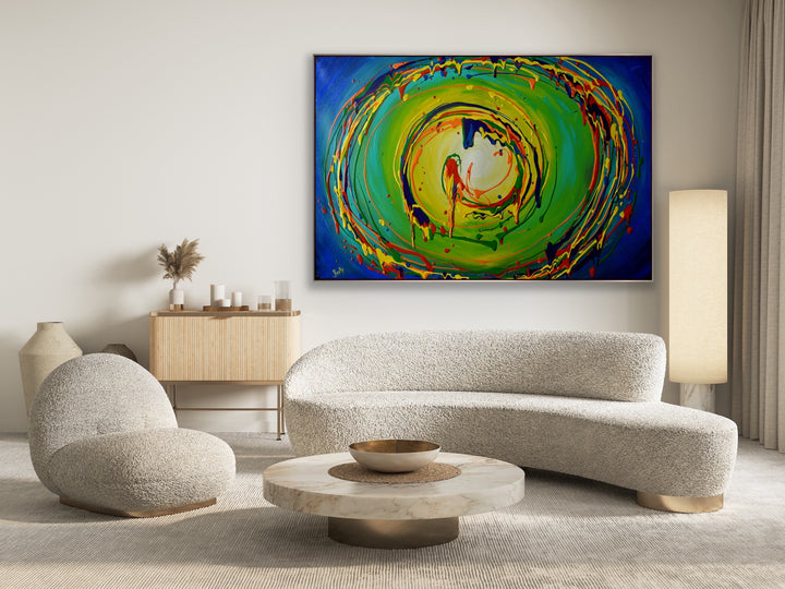 Deap sea swirls - Custom Art - Abstract painting, Minimalist Art, Framed painting, Wall Art, Wall Decor, Large painting, Local Artist