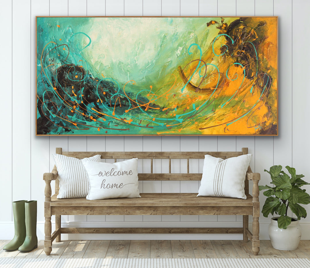 Sky sailing  - Abstract painting, Minimalist Art, Framed painting, Wall Art, Wall Decor, Large painting, Local Artist