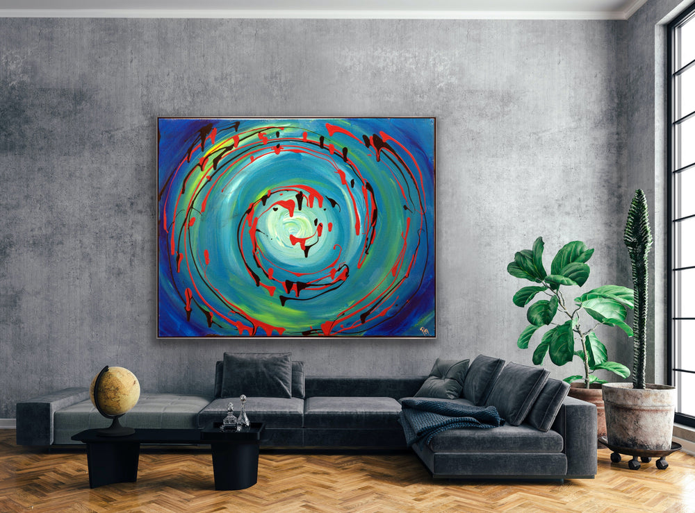 Sea swirl - Custom Art - Abstract painting, Minimalist Art, Framed painting, Wall Art, Wall Decor, Large painting, Local Artist