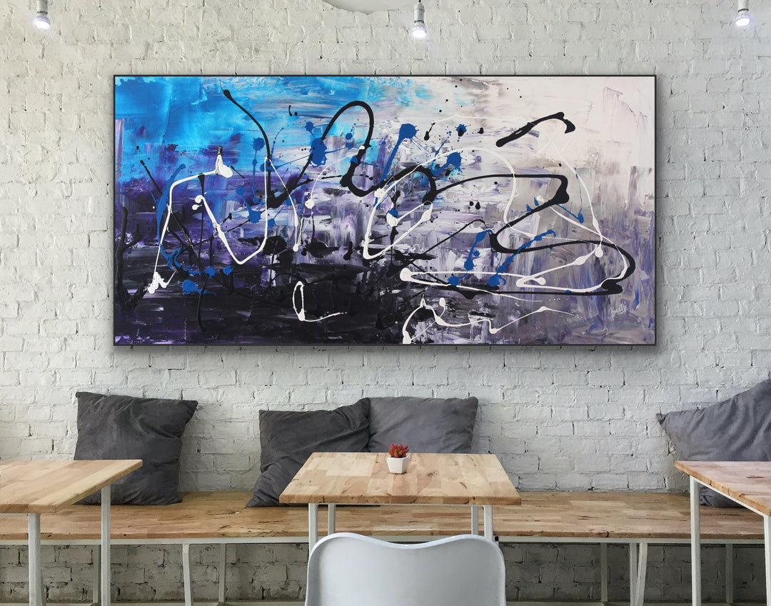 Moving sky  - Abstract painting, Minimalist Art, Framed painting, Wall Art, Wall Decor, Large painting, Local Artist