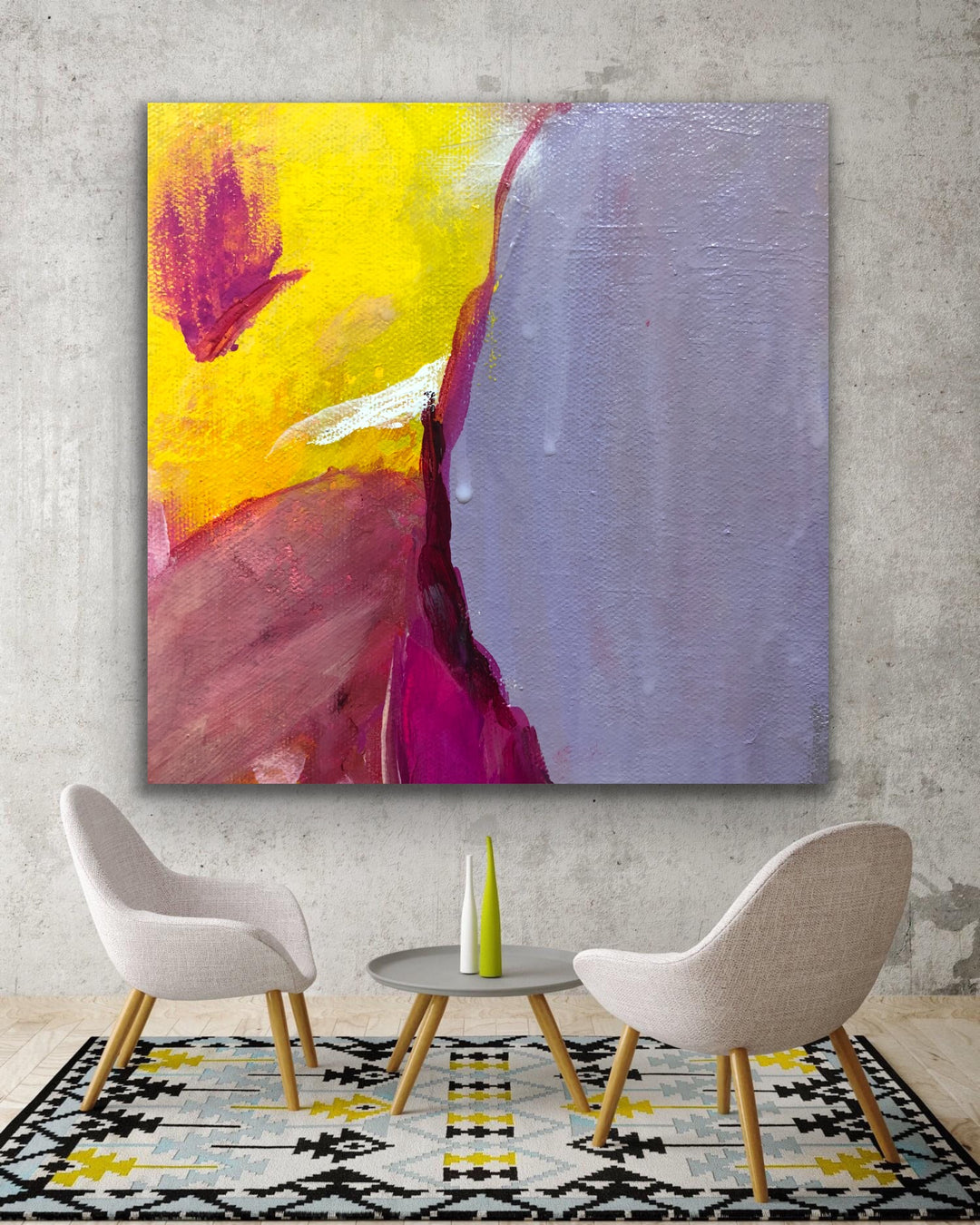 Summer Joy - Custom Art - Abstract painting, Minimalist Art, Framed painting, Wall Art, Wall Decor, Large painting, Local Artist