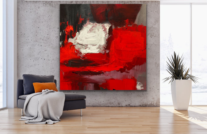 Scarlet - Custom Art - Abstract painting, Minimalist Art, Framed painting, Wall Art, Wall Decor, Large painting, Local Artist