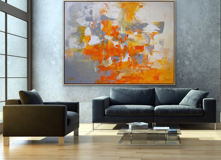 Fire Mountain - Custom Art - Abstract painting, Minimalist Art, Framed painting, Wall Art, Wall Decor, Large painting, Local Artist