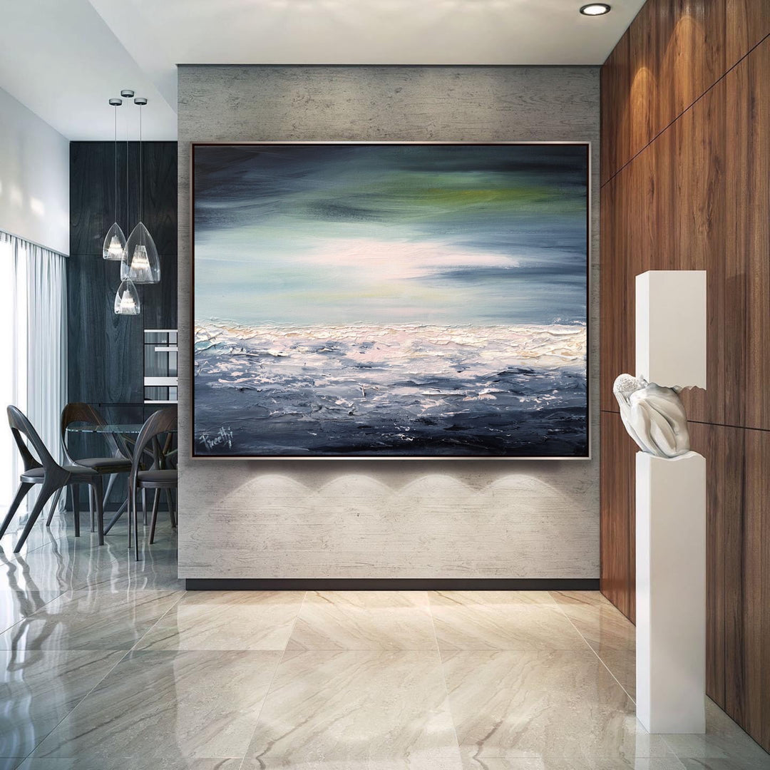 Yesterday  - Coastal art, seascape painting, Abstract painting, Minimalist Art, Framed painting, Wall Art, Modern Wall Decor, Large painting, Local Artist