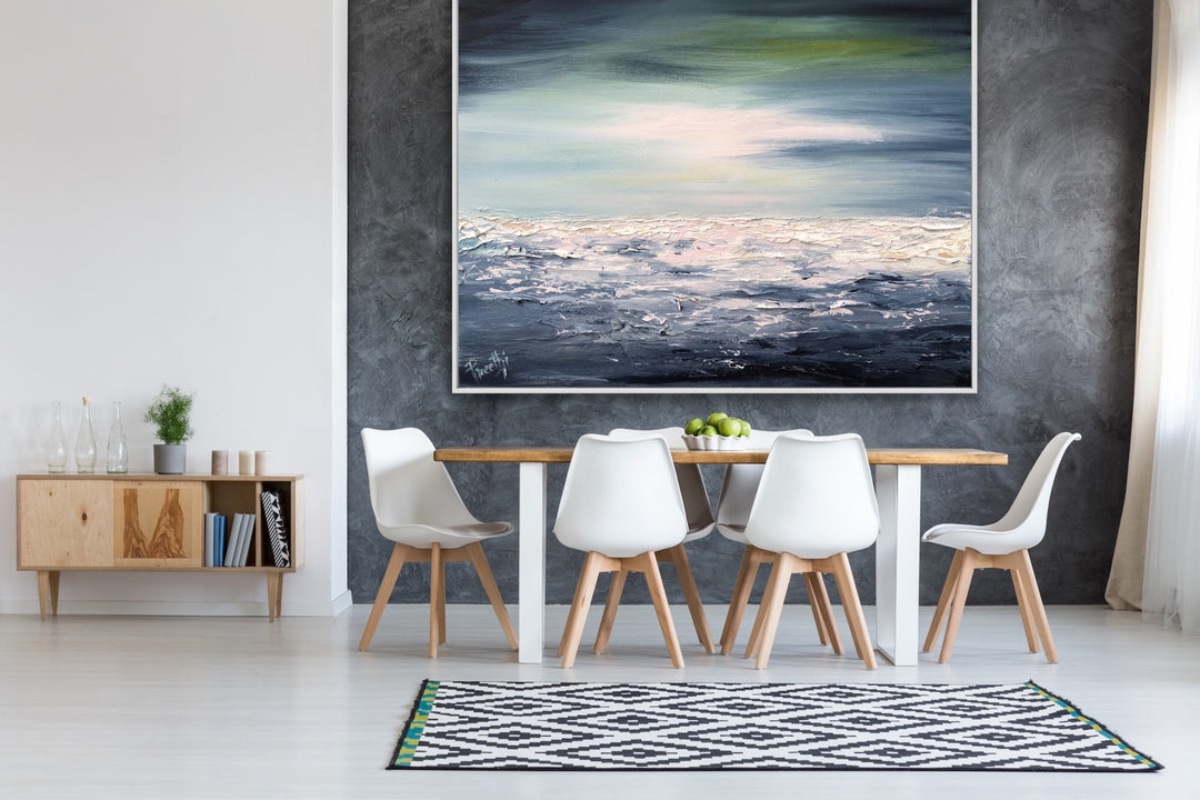 Yesterday - Custom Art - Coastal art, seascape painting, Abstract painting, Minimalist Art, Framed painting, Wall Art, Modern Wall Decor, Large painting, Local Artist