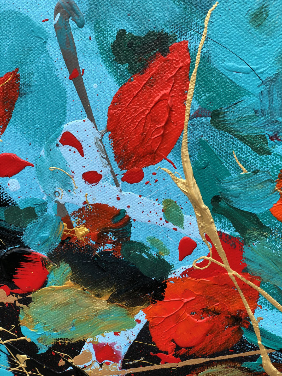 Joyous - 24x48 -Abstract painting, Modern Art, Wall art, Canvas painting, Framed art, Minimalist art