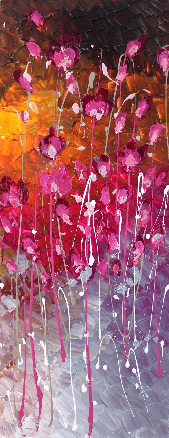 Pink Beauty - 16x40 - Abstract painting, Modern Art, Wall art, Canvas painting, Framed art, Minimalist art