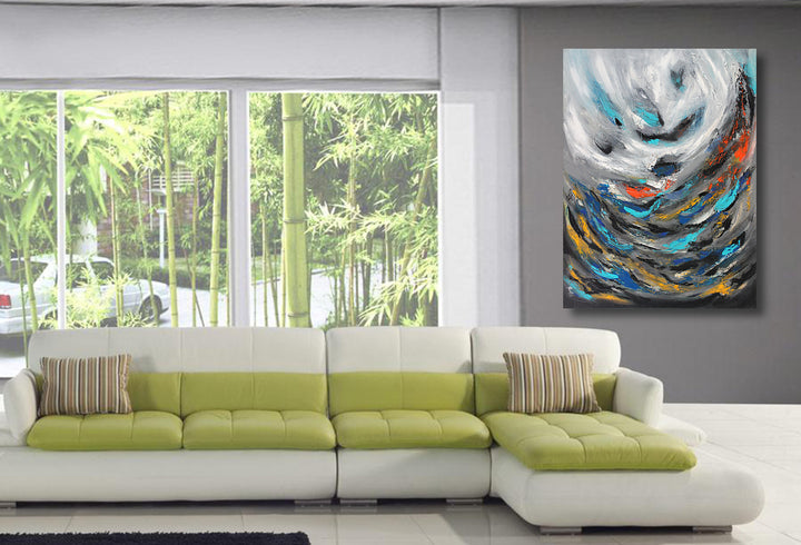 Surfing - 40x30 - Original Contemporary Modern Abstract Paintings by Preethi Arts