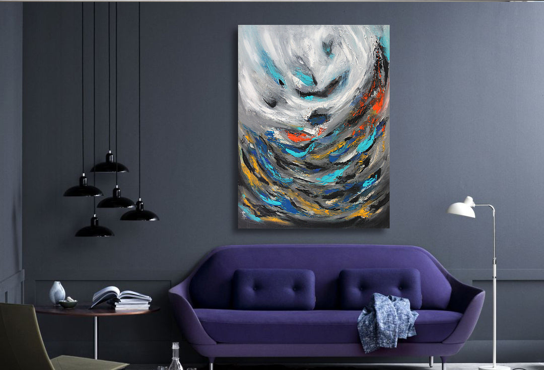 Surfing - 40x30 - Original Contemporary Modern Abstract Paintings by Preethi Arts