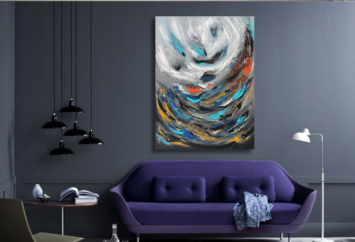 Surfing - 40x30 - Original Contemporary Modern Abstract Paintings by Preethi Arts