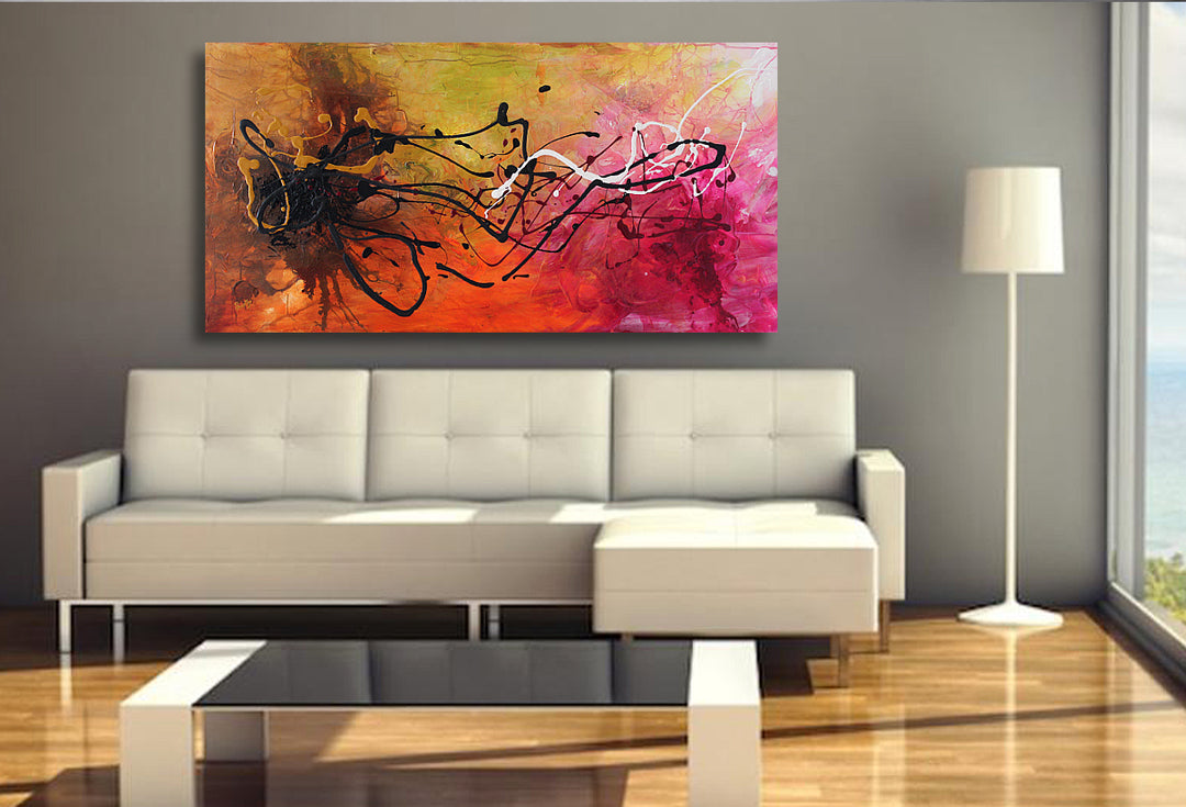 Surprise - 24x48 - Original Contemporary Modern Abstract Paintings by Preethi Arts