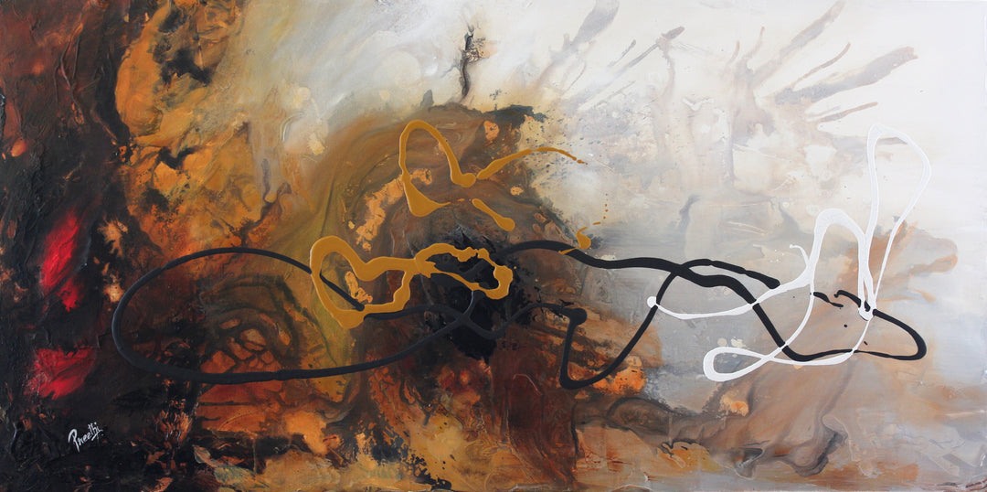 Wild life - 24x48 - Original Contemporary Modern Abstract Paintings by Preethi Arts