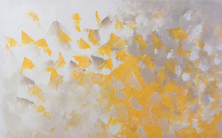 Yellow cloud - 24x48 - Original Contemporary Modern Abstract Paintings by Preethi Arts