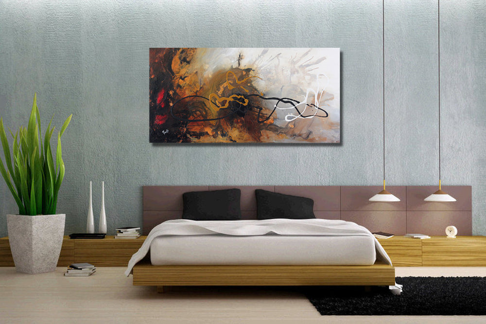 Wild life - 24x48 - Original Contemporary Modern Abstract Paintings by Preethi Arts