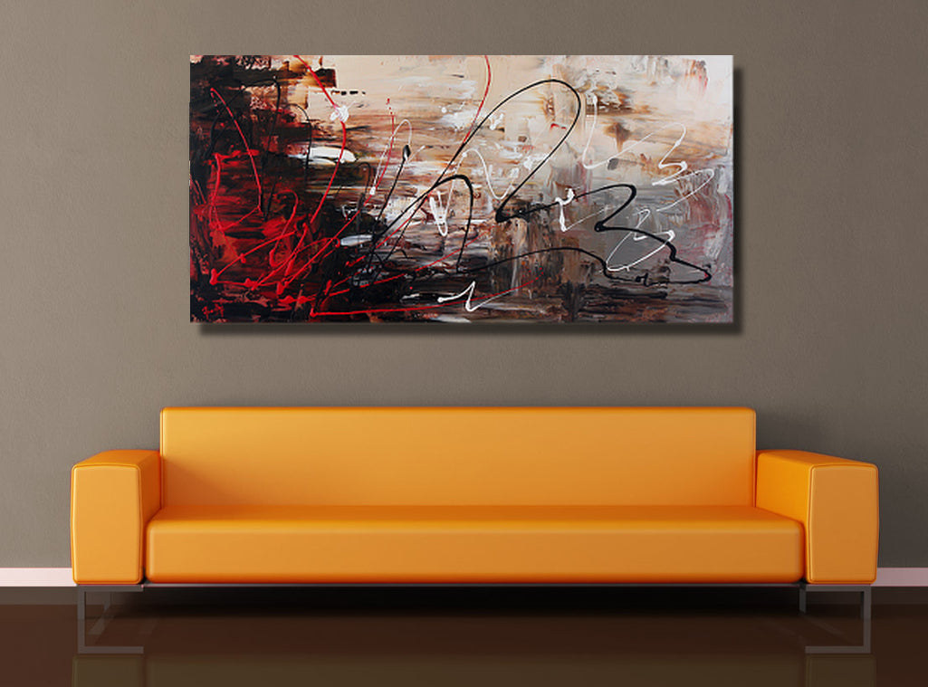 The fuse - 24x48 - Original Contemporary Modern Abstract Paintings by Preethi Arts