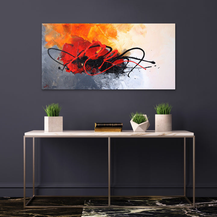 Ladybug - 24x48 - Abstract painting, Modern Art, Wall art, Canvas painting, Framed art, Minimalist art
