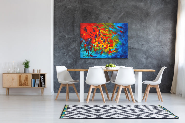 Rainbow - 30x40 - Abstract painting, Modern Art, Wall art, Canvas painting, Framed art, Minimalist art