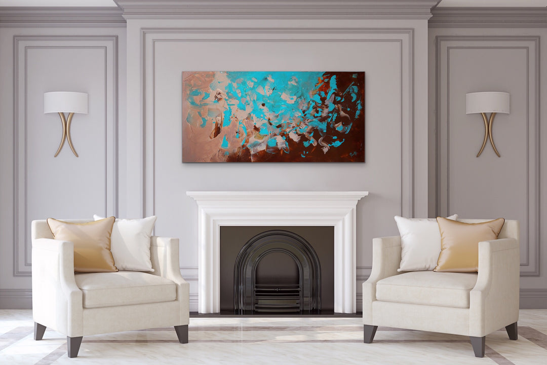 Generous - 24x48 - Abstract painting, Modern Art, Wall art, Canvas painting, Framed art, Minimalist art