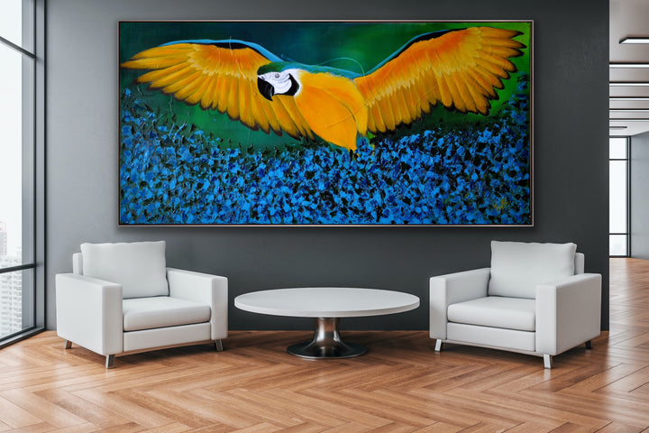 Macaw on the rise - Custom Art - Preethi Arts