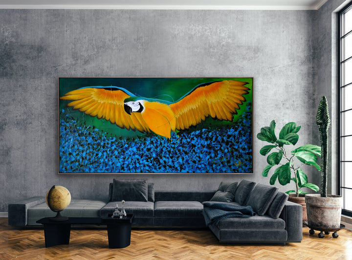 Macaw on the rise - Custom Art - Preethi Arts