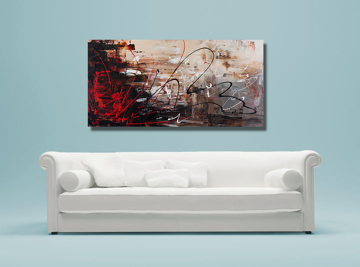 The fuse - 24x48 - Original Contemporary Modern Abstract Paintings by Preethi Arts