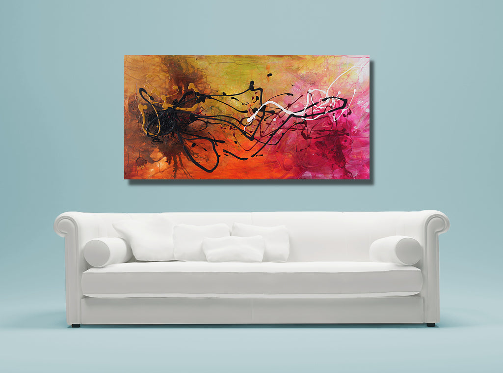 Surprise - 24x48 - Original Contemporary Modern Abstract Paintings by Preethi Arts