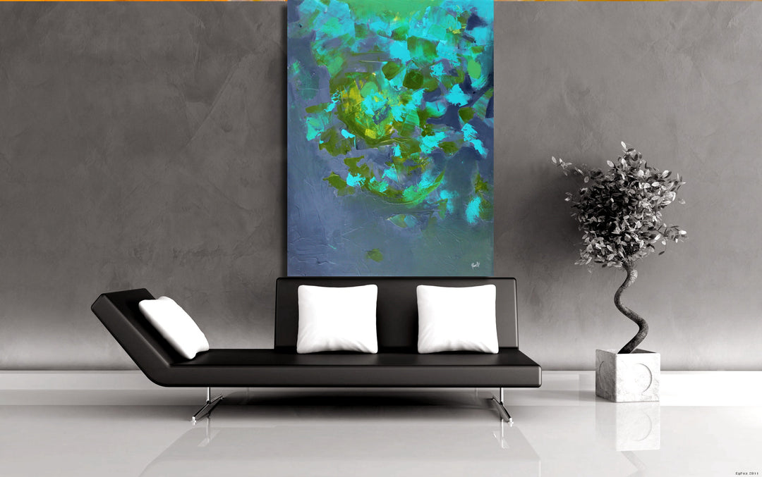 Thunderstorm - 40x30 - Original Contemporary Modern Abstract Paintings by Preethi Arts