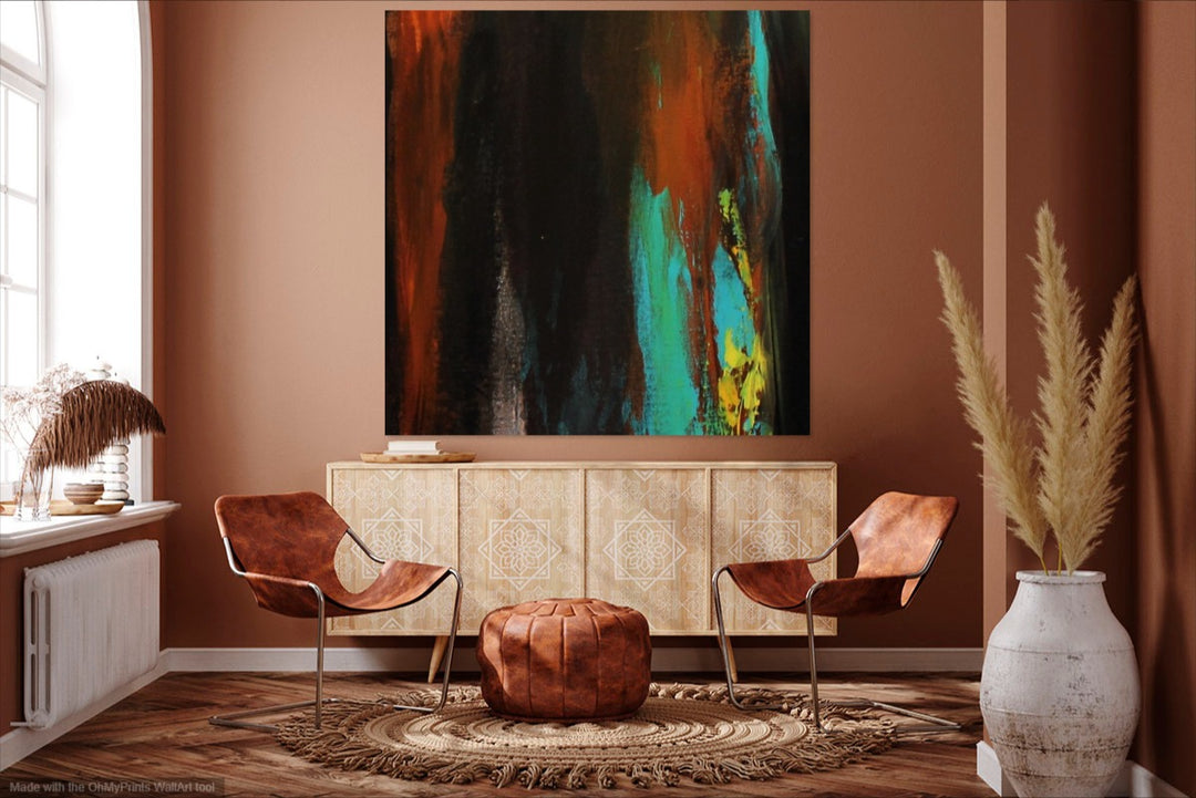 Large abstract painting, modern art, Wall art, Evening walk  - Preethi Arts