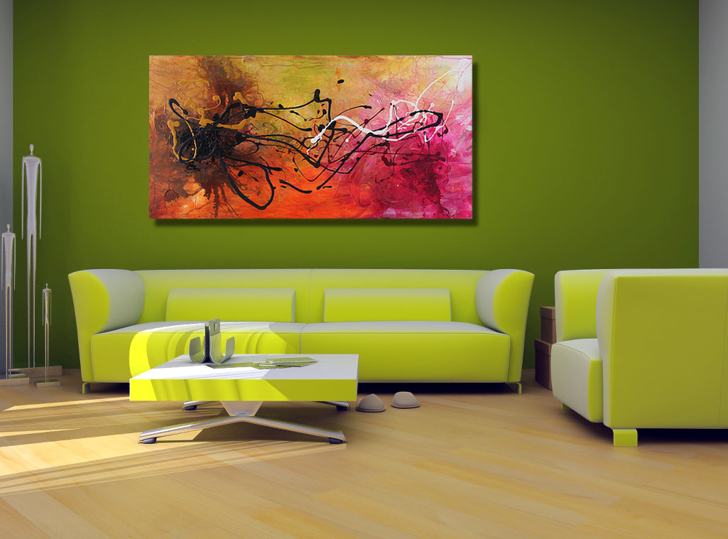 Surprise - 24x48 - Original Contemporary Modern Abstract Paintings by Preethi Arts
